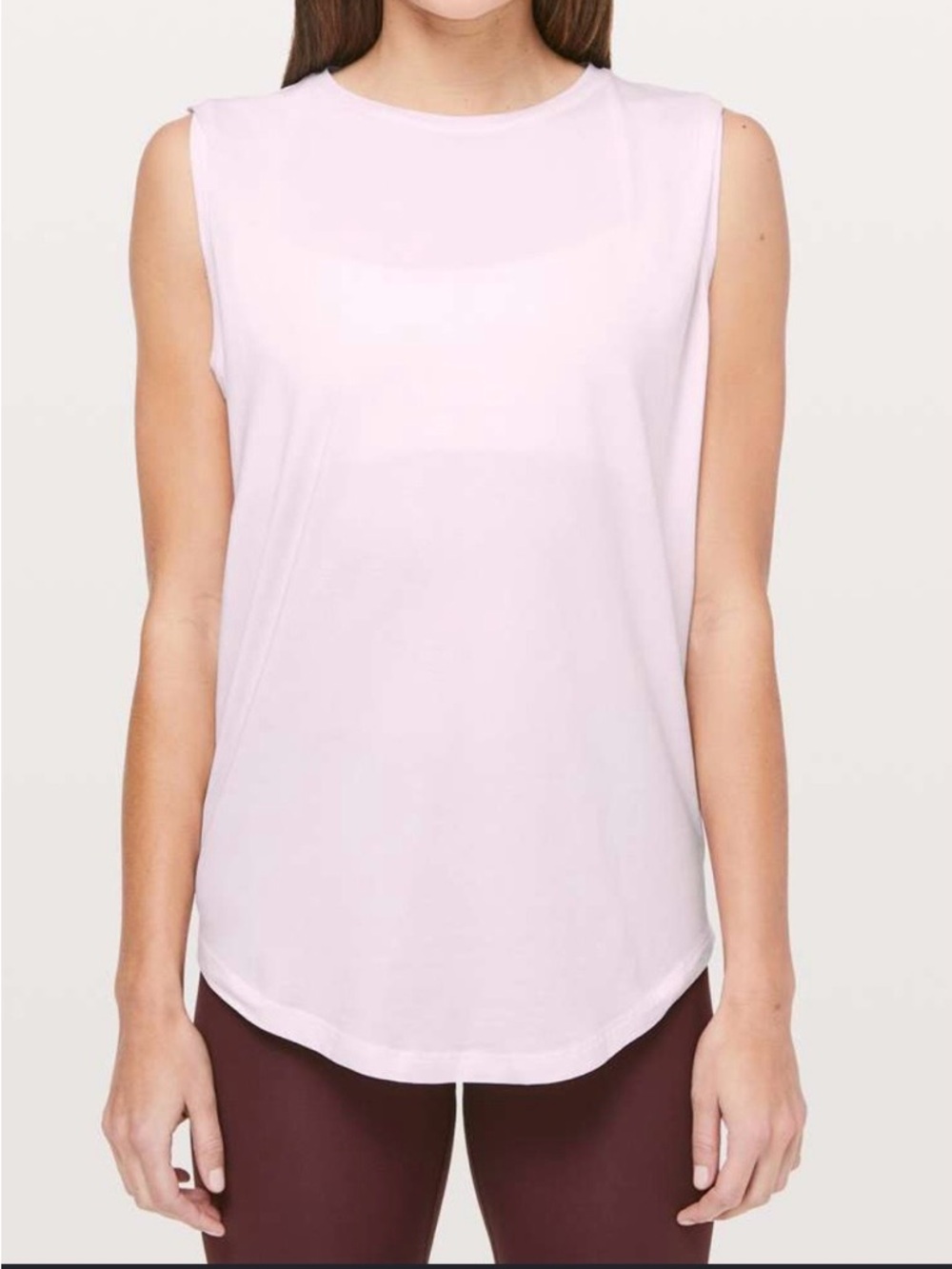 Lululemon Pink Glow Muscle Tank Top Sleeveless Yoga Training Shirt Relaxed Fit